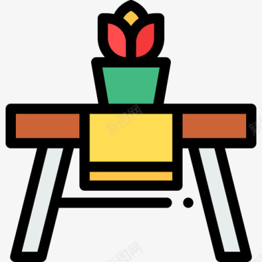 桌家和生活8线性颜色图标图标