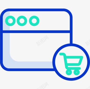 网上购物电子商务121轮廓颜色图标图标