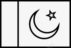 巴基斯坦巴基斯坦国旗简体轮廓世界国旗图标高清图片