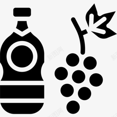 葡萄酒饮料11固体图标图标