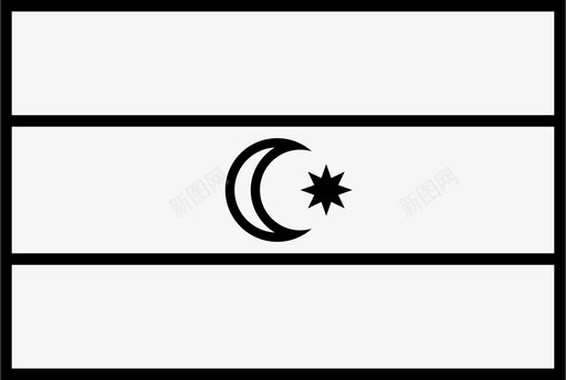 阿塞拜疆国旗世界国旗简体轮廓图标图标