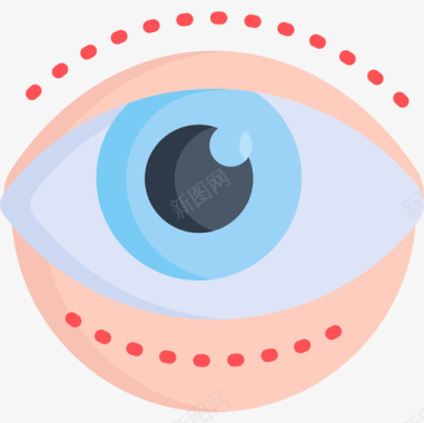 眼睛整形手术4扁平图标图标