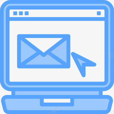 电子邮件笔记本电脑浏览器5蓝色图标图标