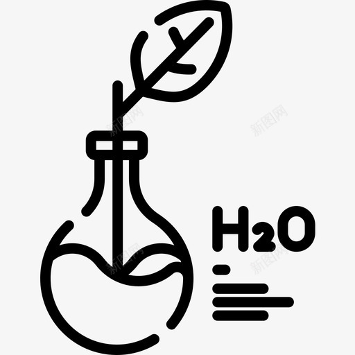 H2o生物学7线性图标svg_新图网 https://ixintu.com H2o 生物学7 线性