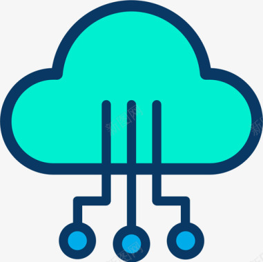 云计算技术58线性颜色图标图标