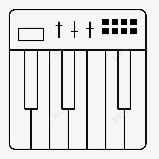 控制器硬件键盘图标svg_新图网 https://ixintu.com midi 声音 学习 控制器 数字 法则 硬件 键盘 音乐
