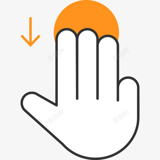 三指滑动（下）svg_新图网 https://ixintu.com 三指滑动（下） 手势