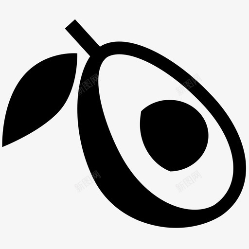鳄梨水果绿色图标svg_新图网 https://ixintu.com 健康 水果 绿色 营养 鳄梨