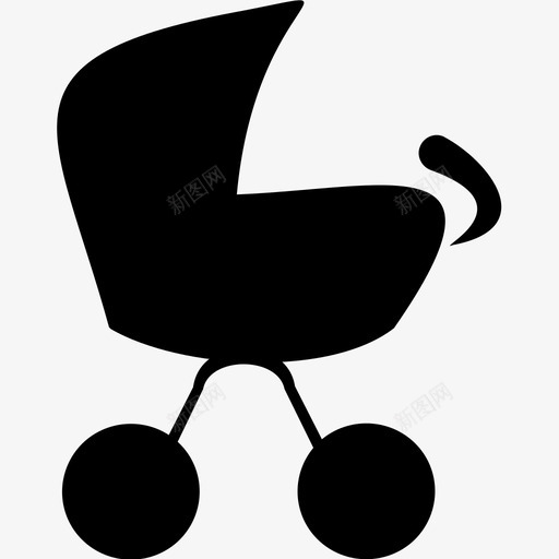 婴儿车童车手推车图标svg_新图网 https://ixintu.com 侧车 婴儿车 手推车 童车 轮椅