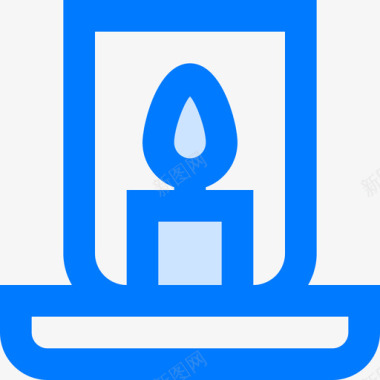 蜡烛spa和瑜伽4蓝色图标图标