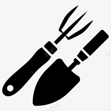 耙子和铲子农业工具农具图标图标