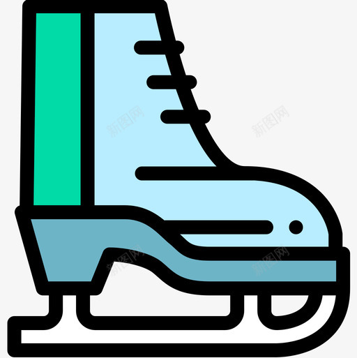 溜冰鞋冬装9件线条色图标svg_新图网 https://ixintu.com 冬装9件 溜冰鞋 线条色