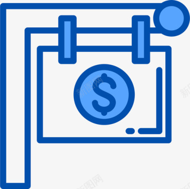 美元符号银行59蓝色图标图标