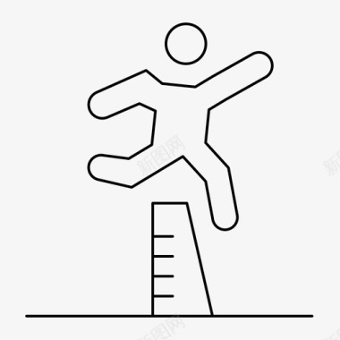 运动员跳跃跑步图标图标