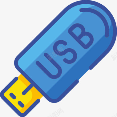 Usb文具和办公室11线性颜色图标图标