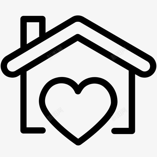 甜蜜的家心房子图标svg_新图网 https://ixintu.com 房地产 房子 概述 爱情 甜蜜