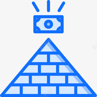 金字塔金钱59蓝色图标图标