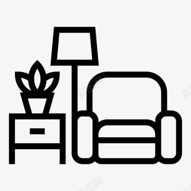客厅套椅子家庭图标图标