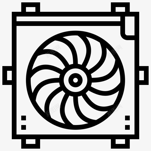 散热器冷却发动机图标svg_新图网 https://ixintu.com carpartsline 冷却 发动机 散热器 通风机 风扇