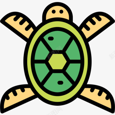 乌龟宠物店2线性颜色图标图标