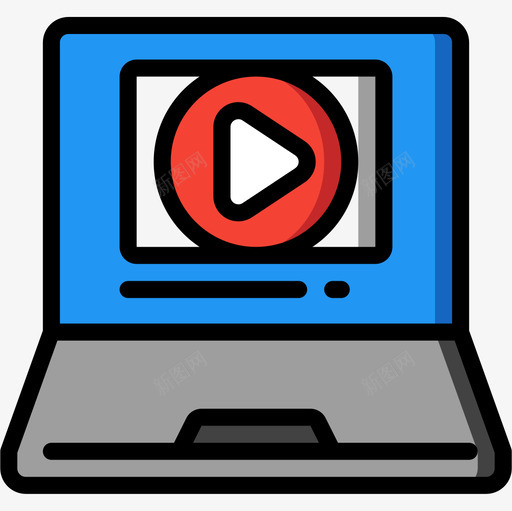 笔记本电脑视频博客5线性颜色图标svg_新图网 https://ixintu.com 博客 电脑 笔记本 线性 视频 颜色