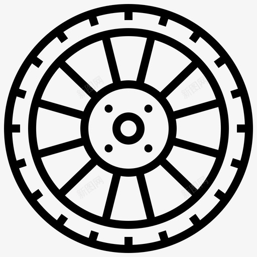 车轮汽车金属图标svg_新图网 https://ixintu.com 汽车 车轮 轮胎 金属 钢