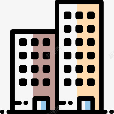 公寓城市元素41色彩省略图标图标