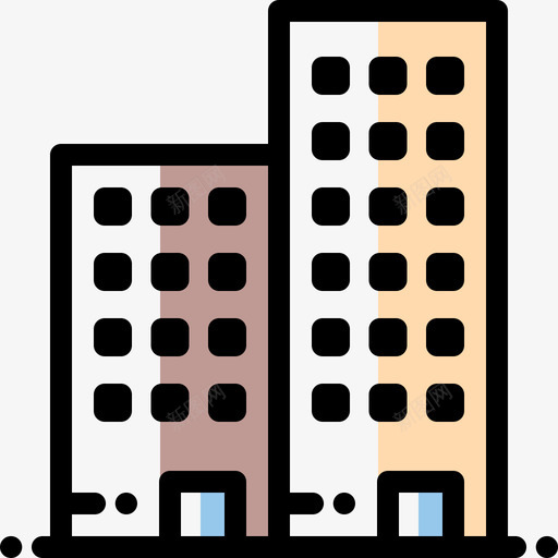 公寓城市元素41色彩省略图标svg_新图网 https://ixintu.com 公寓 城市元素41 色彩省略