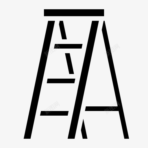 梯子施工设备图标svg_新图网 https://ixintu.com 劳动力 施工 施工符号 梯子 设备