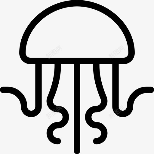 水母动物食物图标svg_新图网 https://ixintu.com 动物 暑假 水母 海洋 系列 食物