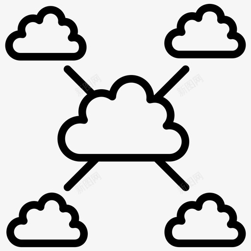 云网络云互联网云技术图标svg_新图网 https://ixintu.com 云网 云计算 互联网 图标 技术 线图 网络 连接 集合