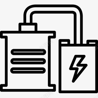 电池电力工业3线性图标图标
