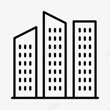 城市建筑物公司图标图标