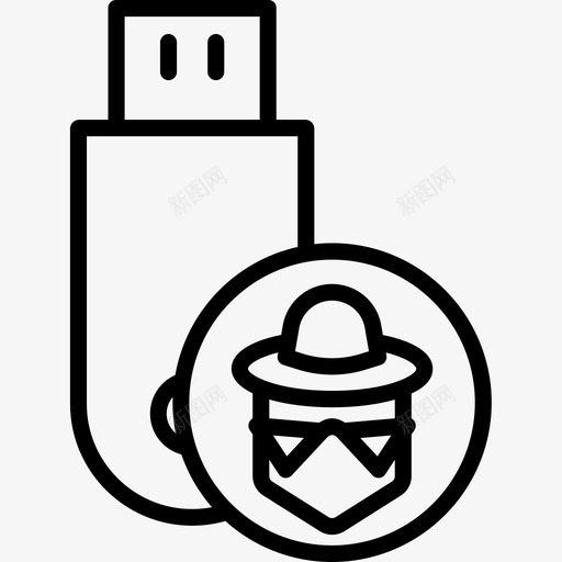 Pendrive网络安全8线性图标svg_新图网 https://ixintu.com Pendrive 线性 网络安全8