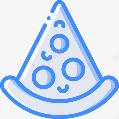 披萨快餐42蓝色图标图标