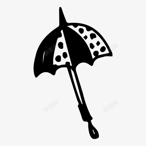 雨伞涂鸦下雨图标svg_新图网 https://ixintu.com 下雨 涂鸦 雨伞