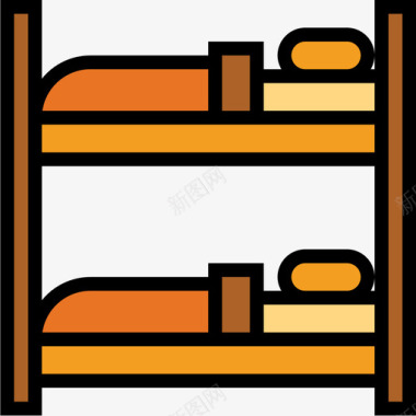 双层床家具103线性颜色图标图标