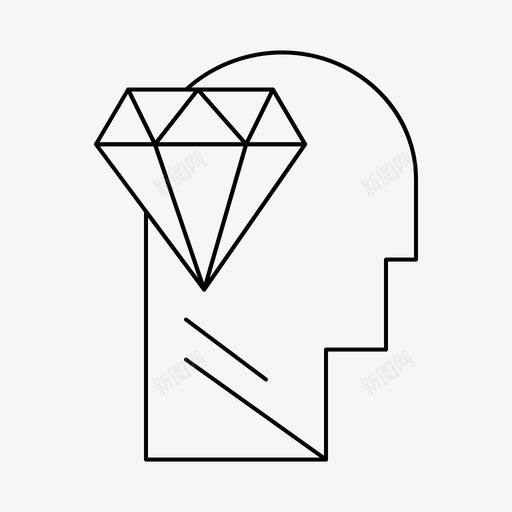 头脑钻石头部图标svg_新图网 https://ixintu.com 2月 v4 头脑 头部 完美 收集 界面 网络 钻石