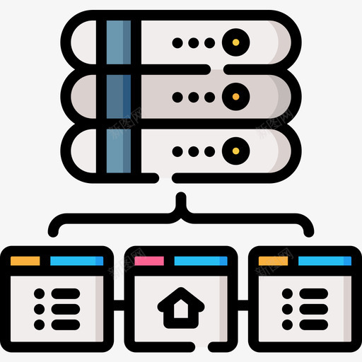 数据库网页托管38线颜色图标svg_新图网 https://ixintu.com 数据库 线颜色 网页托管38