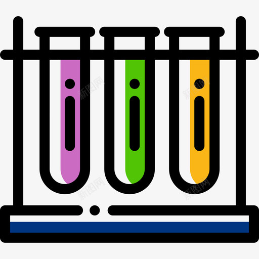 试管研究科学9颜色省略图标svg_新图网 https://ixintu.com 研究科学9 试管 颜色省略