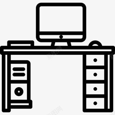 电脑桌家具室内图标图标