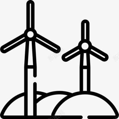 风车荷兰12直线型图标图标