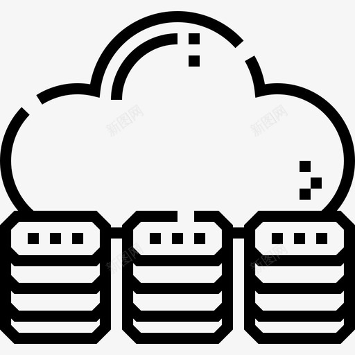 云大数据19线性图标svg_新图网 https://ixintu.com 大数 数据 线性