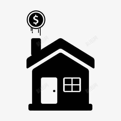 用财产赚钱现金房子图标svg_新图网 https://ixintu.com 房子 现金 用财产赚钱 被动收入 被动收入和金钱图标