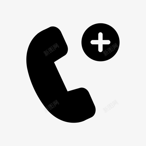 电话添加呼叫图标svg_新图网 https://ixintu.com 呼叫 字形 技术 添加 电话