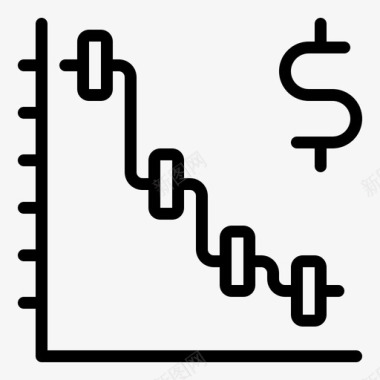 货币贬值商业金融图标图标