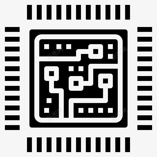 处理器芯片计算机图标svg_新图网 https://ixintu.com cpu 处理器 硬件 芯片 计算机