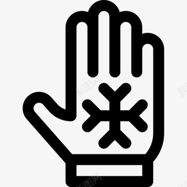 手套冬季运动7线状图标图标