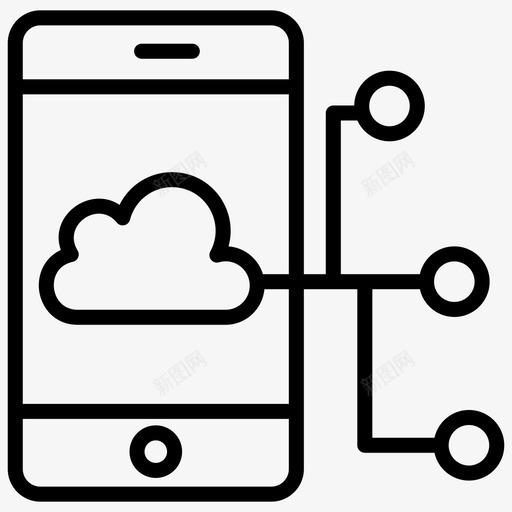 云技术云计算云网络图标svg_新图网 https://ixintu.com 云技术 云网络 云计算 云计算线图标集合 移动技术 移动网络