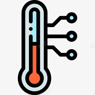 温度智能家居13线性颜色图标图标